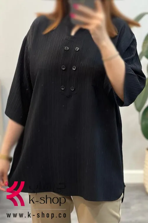 شومیز آستین کوتاه جلو بسته