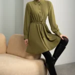 پیراهن زیتونی زنانه NEVADO کد 403114121573