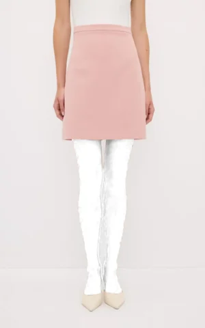 دامن زنانه کوتاه صورتی برند adL از نمای روبرو