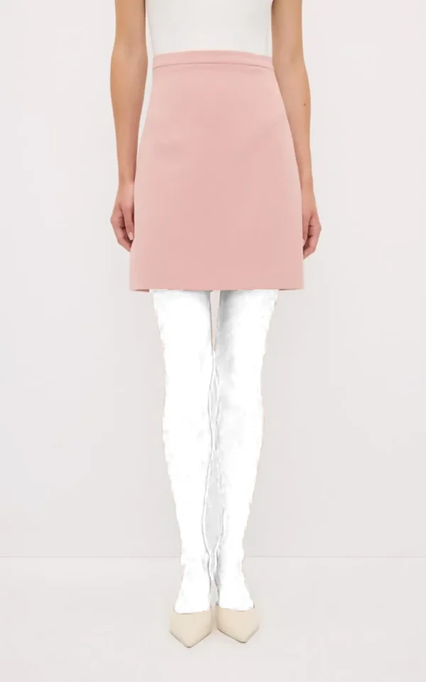 دامن زنانه کوتاه صورتی برند adL از نمای روبرو