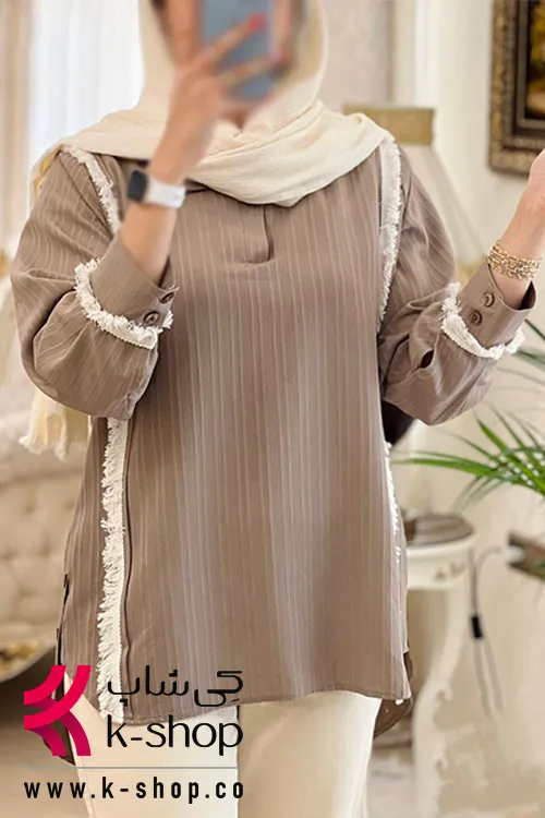 شومیز مانتویی کنار چاک دار