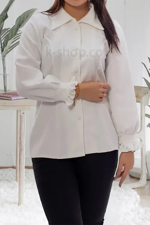 شومیز زنانه حریر شیک با آستین چین دار