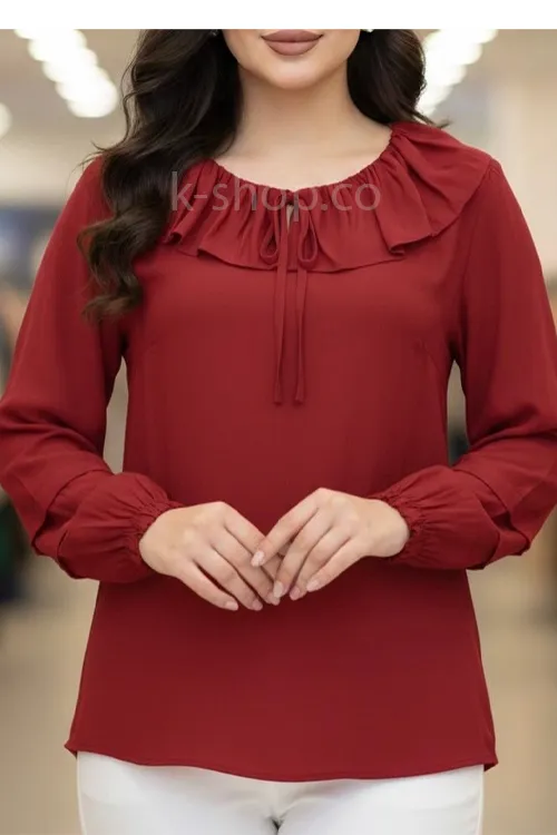 بلوز مجلسی یقه بندی چین دار