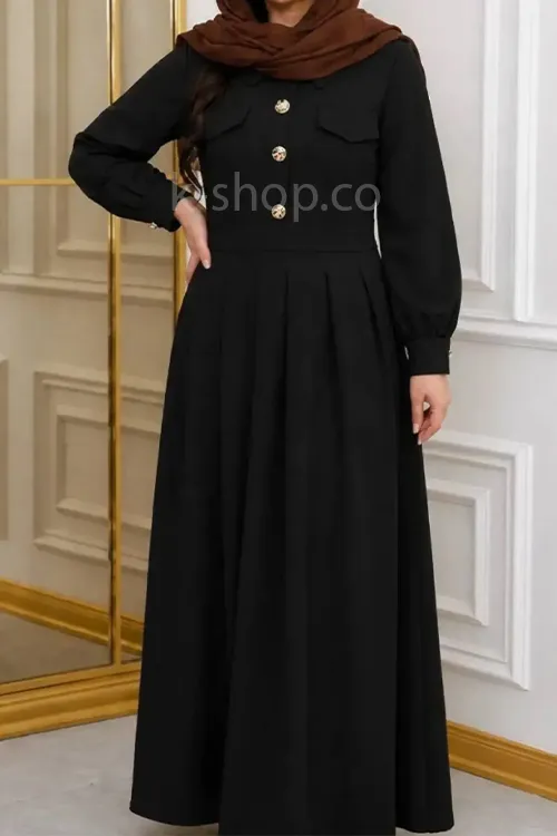 پیراهن زنانه بلند جیب دار