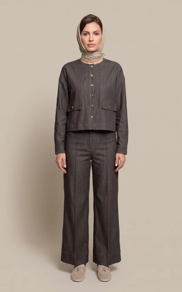 شلوار زنانه دمپا گشاد تیره nevado کد 405023151959 - Image 4