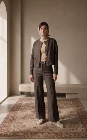 شلوار زنانه دمپا گشاد تیره nevado کد 405023151959 - Image 3