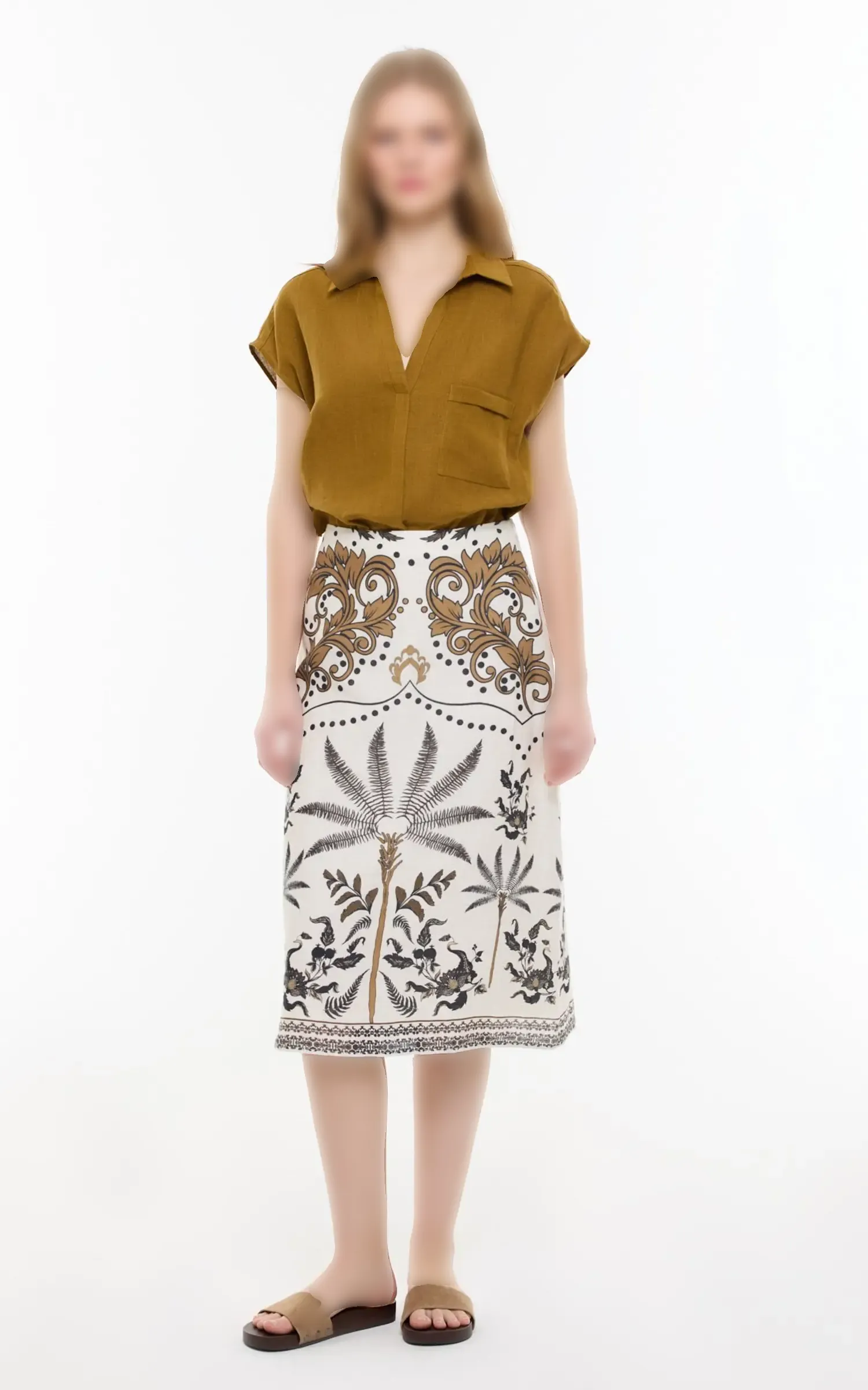 Y2615019-4 دامن زنانه Roman کد Y2615019 - Image 1