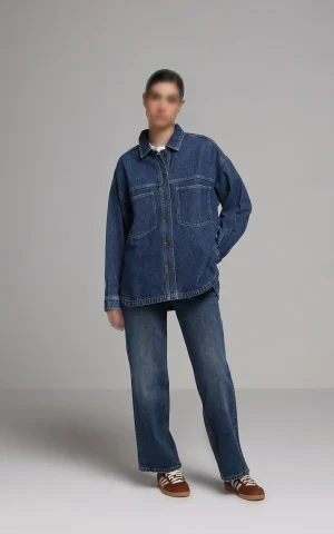 شومیز جین زنانه Colin's کد CL1078313 - Image 4