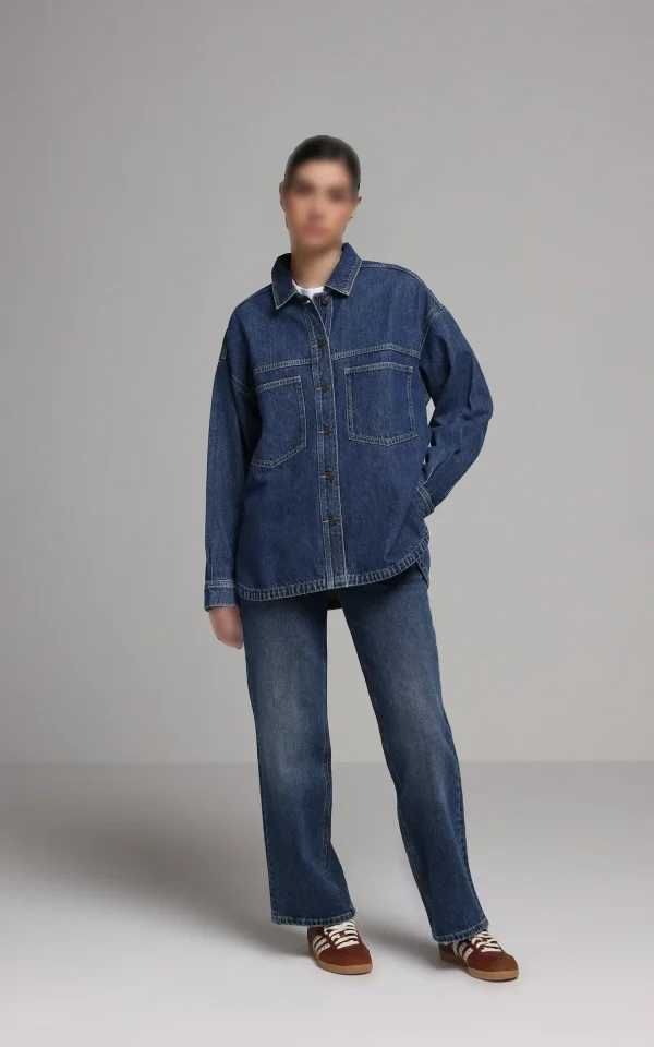 شومیز جین زنانه Colin's کد CL1078313 - Image 4