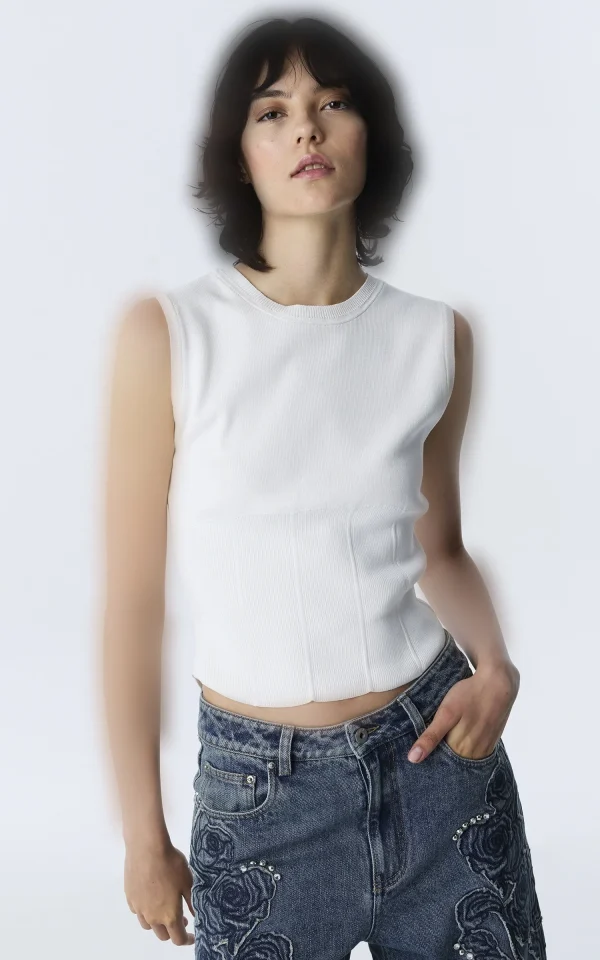 تاپ زنانه ساده یقه گرد IPEKYOL کد TW6260050159 - Image 5
