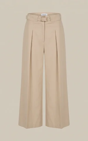 شلوار زنانه کرم پیلی دار گشاد nevado کد 405123082009