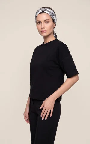 تیشرت مشکی آستین کوتاه زنانه nevado کد 405129012028 - تصویر 2