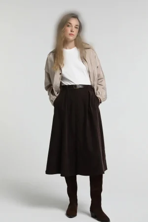 دامن زنانه میدی کلوش با طراحی ساده colins کد CL1075580