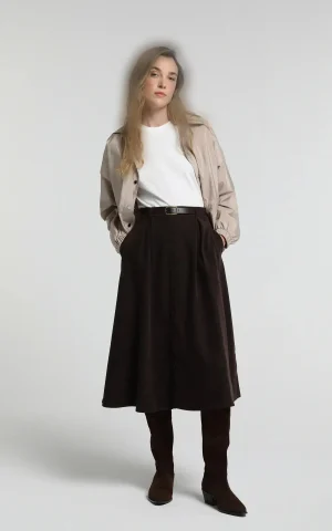 دامن زنانه میدی کلوش با طراحی ساده colins کد CL1075580