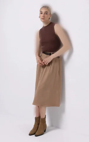 دامن زنانه میدی کلوش با طراحی ساده colins کد CL1075580 - تصویر 9