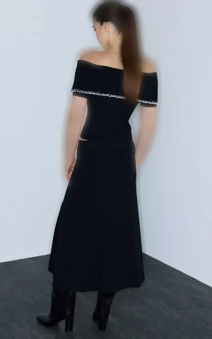 دامن زنانه بلند ساده با فرم فون IPEKYOL با کد IW6260004121 - تصویر 6