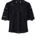 بلوز زنانه گیپور آستین کوتاه یقه ایستاده IPEKYOL کد IW6260006131 بلوز زنانه گیپور آستین کوتاه یقه ایستاده IPEKYOL کد IW6260006131