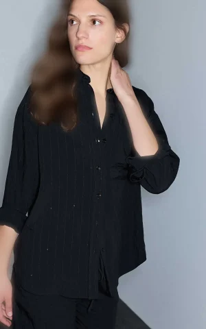 شومیز زنانه ساده آستین بلند یقه برگردان جیب‌دار IPEKYOL با کد IW6260025138 - تصویر 2