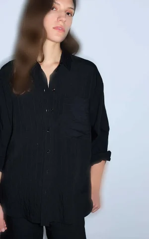 شومیز زنانه ساده آستین بلند یقه برگردان جیب‌دار IPEKYOL با کد IW6260025138 - تصویر 5