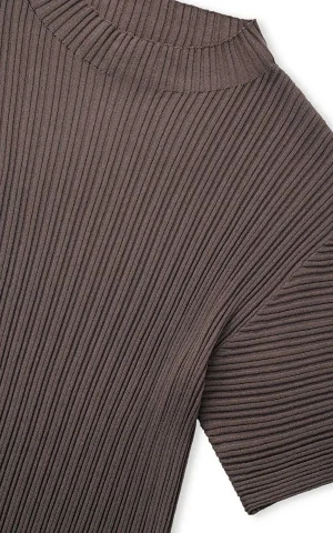 تیشرت زنانه بافت ریز آستین کوتاه یقه ایستاده IPEKYOL با کد IW6260050101 - تصویر 7