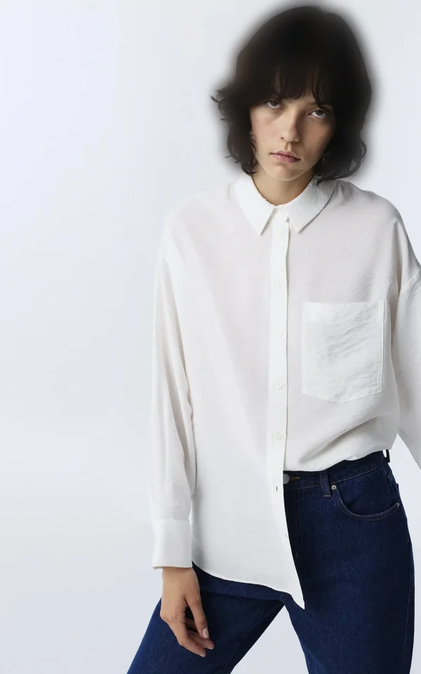 شومیز زنانه ساده یقه برگردان دکمه‌دار زنانه IPEKYOL کد TW6260025146 - Image 9