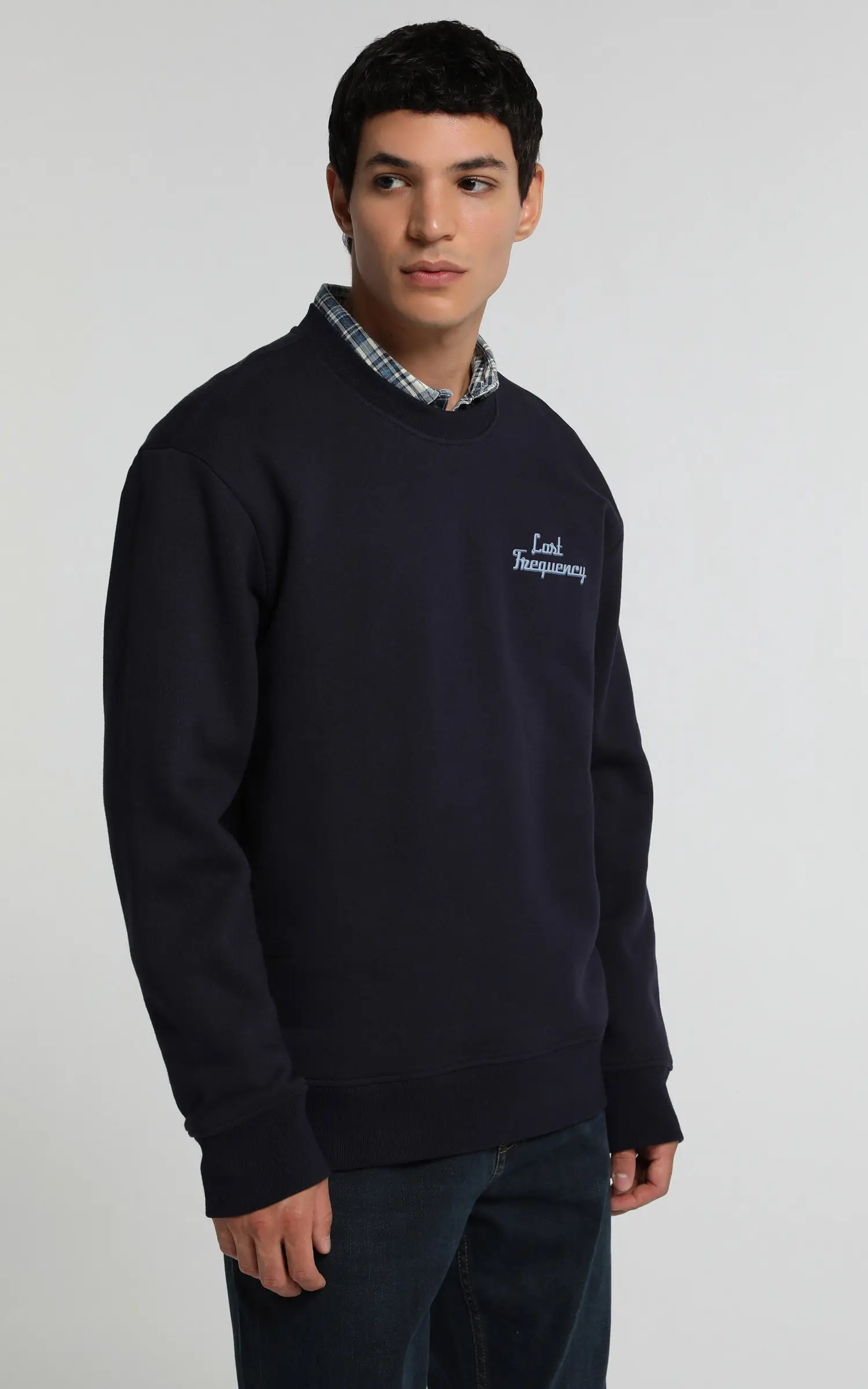 CL1081069-1 دورس مردانه سرمهای ساده با نوشته کوچک سینه COLIN'S کد CL1081069 - تصویر 1