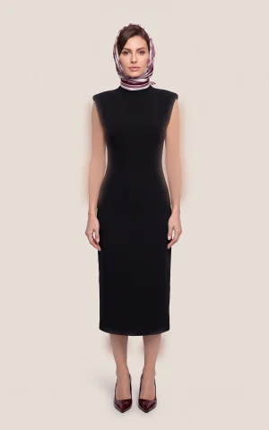 پیراهن زنانه بلند بدون آستین یقه ایستاده با برش کمر nevado کد 405014531867 - تصویر 4
