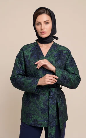 ژاکت زنانه ژاکارد گلدار nevado کد 405113272064 - تصویر 2