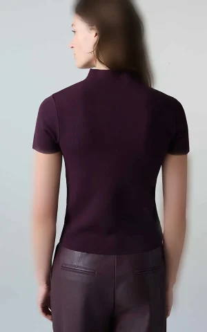 تیشرت زنانه یقه ایستاده آستین کوتاه ساده IPEKYOL کد IW6260050209 - تصویر 5