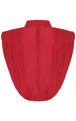 بلوز زنانه مجلسی یقه ایستاده با سرشانه برجسته و چین‌دار ROMAN کد K2713003 - تصویر 5