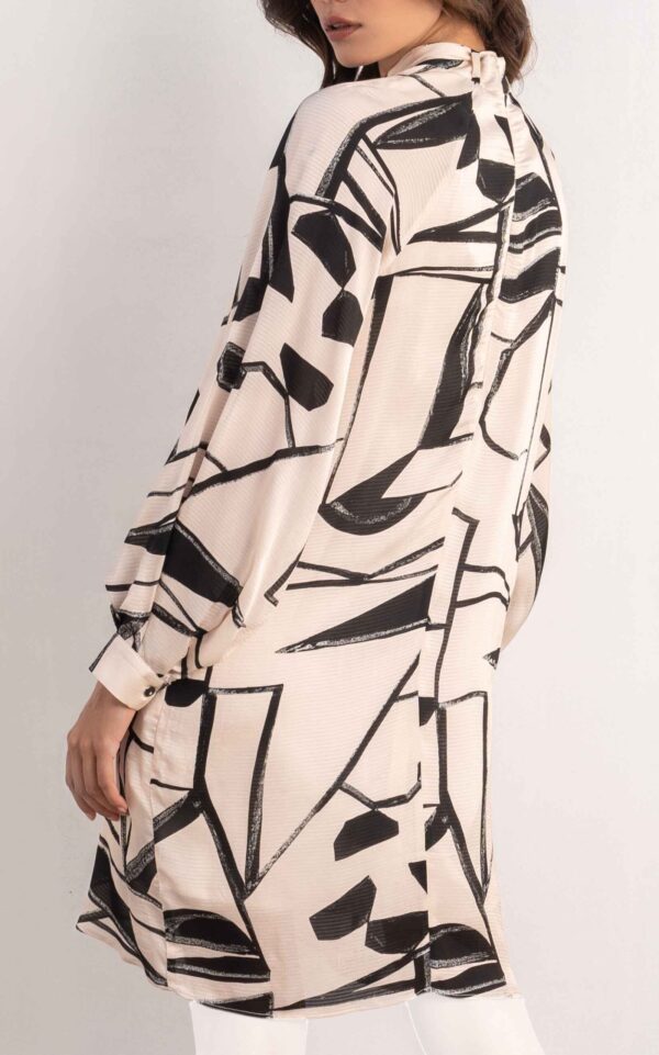 پیراهن زنانه طرح‌دار با یقه کراواتی برند نوادو کد 402014301308 - Image 2