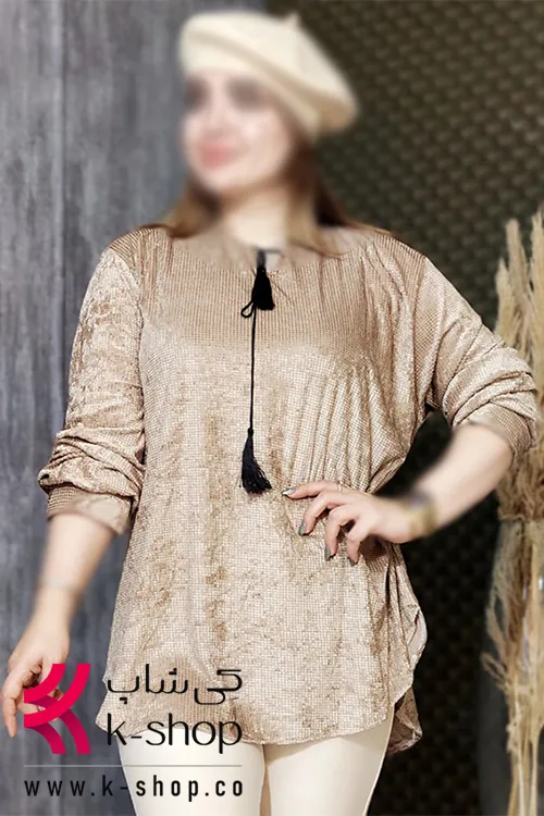 شومیز مخمل یقه بندی