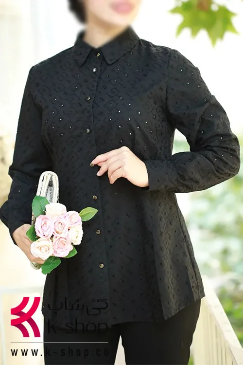 شومیز خامه دوزی مشکی