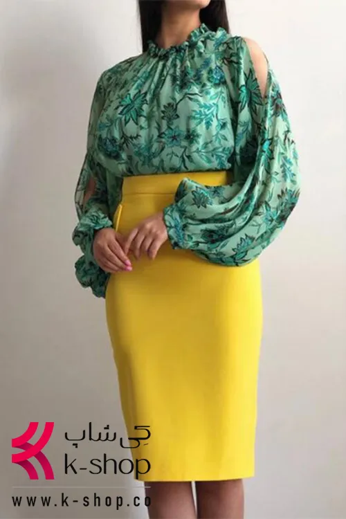 دامن راسته رنگ زرد