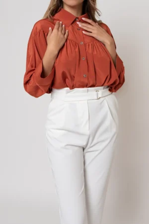 بلوز آستین بلند نارنجی نوادو