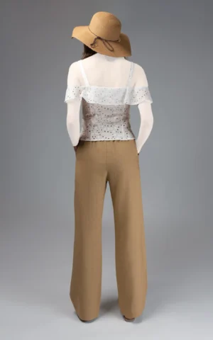 تاپ زنانه سفید بندی بهار-تابستانه نوادو