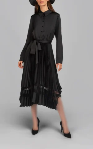 پیراهن زنانه آستین بلند مشکی پاییز-زمستانه نوادو