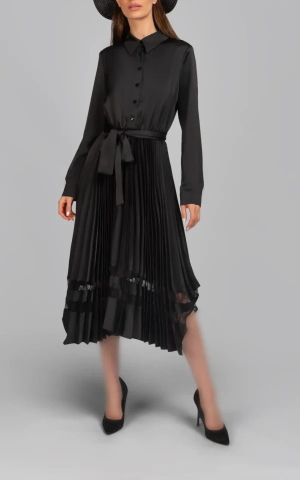 پیراهن زنانه آستین بلند مشکی پاییز-زمستانه نوادو