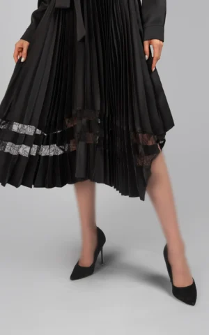 پیراهن زنانه آستین بلند مشکی پاییز-زمستانه نوادو