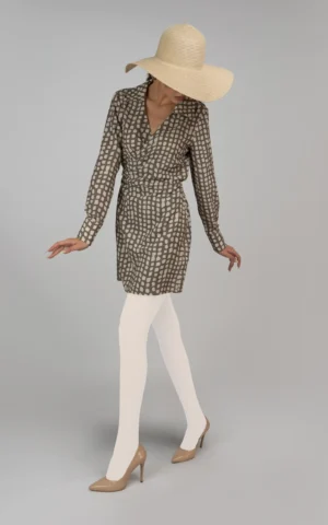 پیراهن زنانه آستین بلند طرح‌دار بهار-تابستانه نوادو