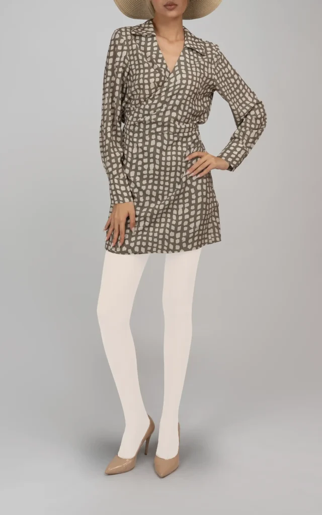 پیراهن زنانه آستین بلند طرح‌دار بهار-تابستانه نوادو