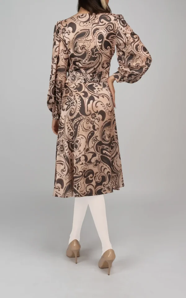 پیراهن زنانه آستین بلند طرح‌دار بهار-تابستانه نوادو