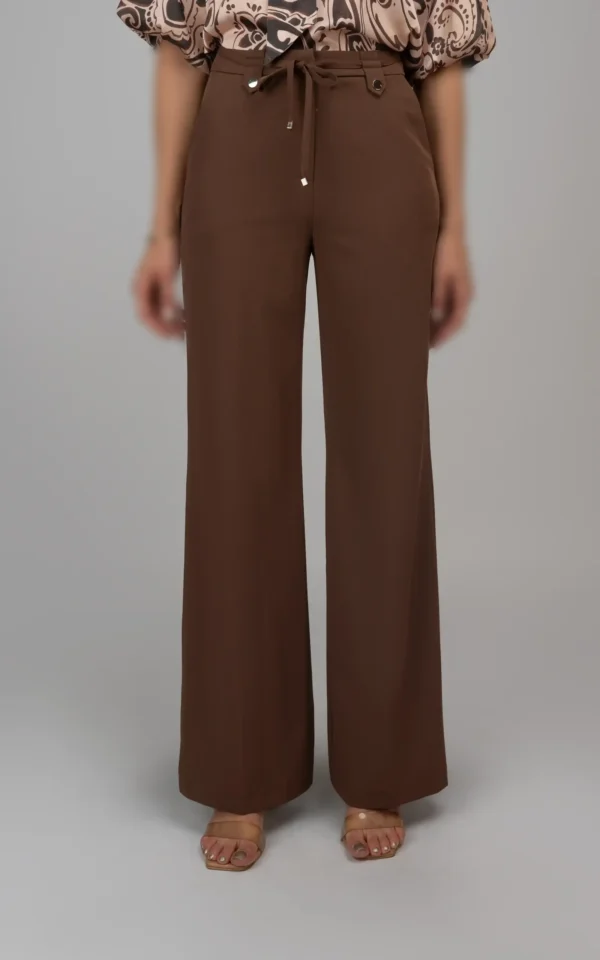شلوار زنانه قهوه‌ای بهار-تابستانه راسته رسمی نوادو