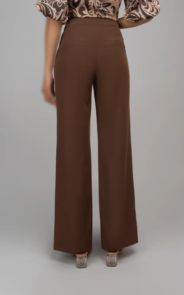 شلوار زنانه قهوه‌ای بهار-تابستانه راسته رسمی نوادو