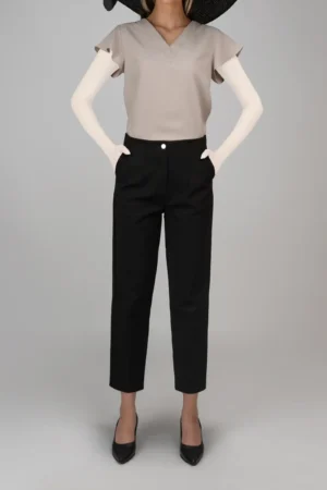 شلوار زنانه فیت راسته رسمی مشکی بهار-تابستانه نوادو