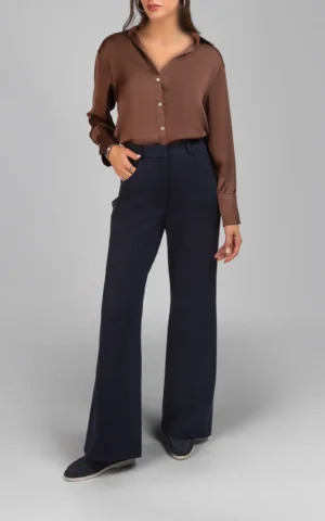 شلوار زنانه سرمه‌ای رنگ پاییز-زمستانه رسمی راسته شیک نوادو