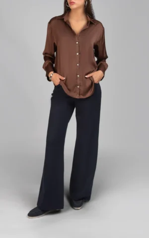 شلوار زنانه سرمه‌ای رنگ پاییز-زمستانه رسمی راسته شیک نوادو