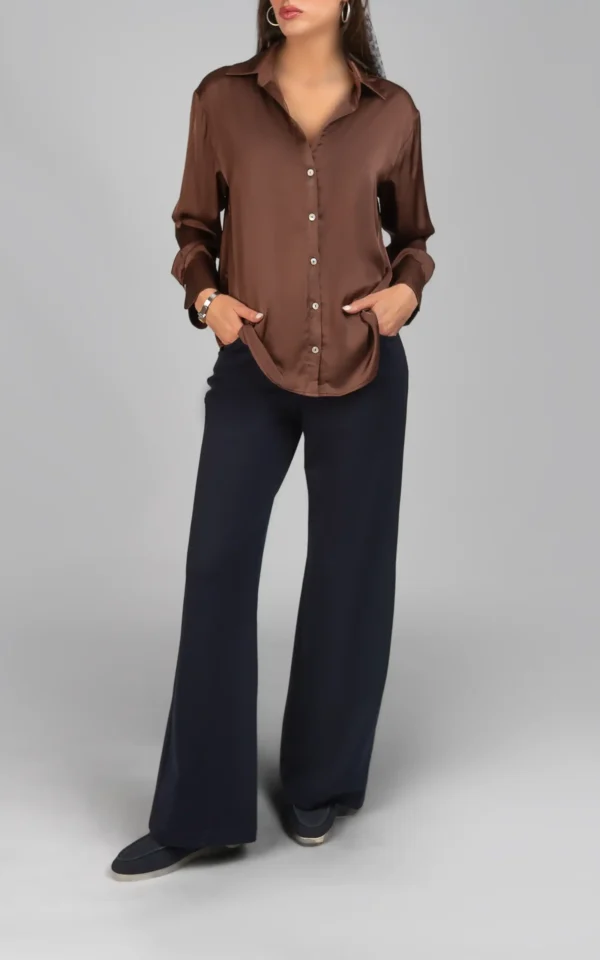 شلوار زنانه سرمه‌ای رنگ پاییز-زمستانه رسمی راسته شیک نوادو