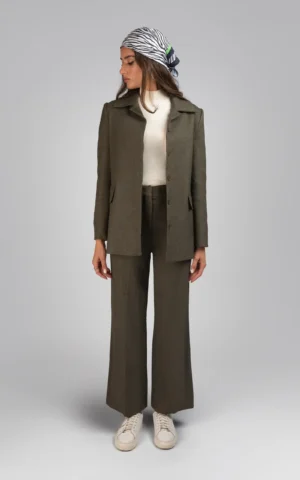 جلیقه زنانه سبز تیره رسمی پاییز-زمستانه نوادو