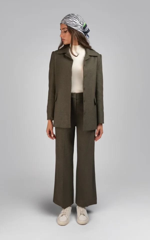 جلیقه زنانه سبز تیره رسمی پاییز-زمستانه نوادو